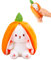 Huanmin Bunny Kuscheltier, Plüschtier Hase, Hase Kuscheltier Plüschtiere, Hase Stofftier, Süßer de Verstecken Hase, Floofy Kaninchen Ostergeschenke Für Kinder, Jungen, Mädchen (Karotte)