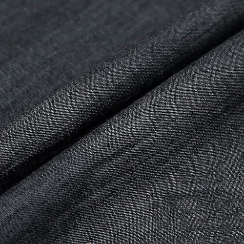 NIANTONG Weicher Jeansstoff Haustextilien Bastelmaterialien zum Nähen Von Kleidung, Beliebten Jeans, Tischdecken und Wohnaccessoires Meterware Verkauft（Breite: 150 cm）(Size:1x1.5 m,Color:Schwarz)
