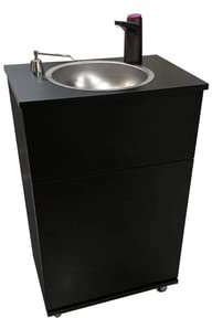 Mobiles Handwaschbecken Waschbecken Bigblack inkl. Seifenspender mit Batterie betriebenem Wasserhahn in Schwarz