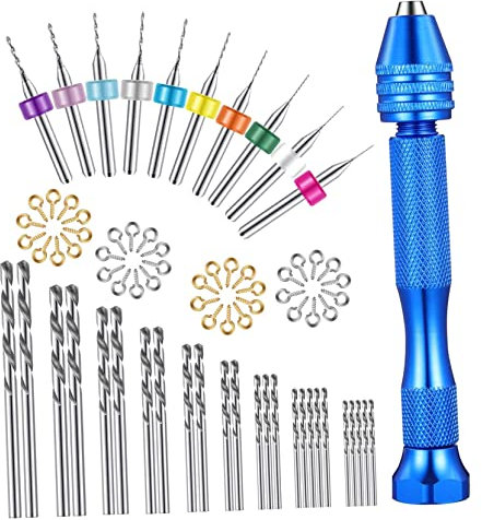 UPKOCH 76piezas Mini Taladros De Precisión Cabezal Giratorio y Mango Antideslizante Para Manualidades y Modelismo