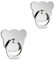 ISKIP 2 maniglie ad anello per cellulare, 2 anelli per iPhone, Samsung, Huawei e tutti gli smartphone (orso argento)