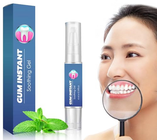 Gum Ease Zahnfleisch Gel, Gum Instant Soothing Gel 4ml, Hilft Bei geschwollenem und Schmerzhaftem Zahnfleisch, Reinigt Flecken, Zahnbelag und Hellt die Zähne Auf (1 Stück)