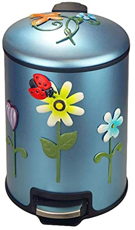 QINGANGS Papelera, Papelera, Papelera Redonda, pequeña, de Metal, Papelera para baño, Dormitorio, Cocina, Oficina, Papelera, contenedor de Basura para baños, oficinas en casa, Azul