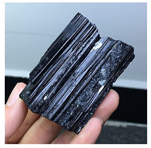 IDUTQUMW Pietre preziose e Cristalli 1 Pezzo Tormalina Nera Naturale Grezza burattata Campione di Pietra preziosa Grezza Collezione di Cristalli Irregolari Pietra Magnetica (Size : 80-100g)