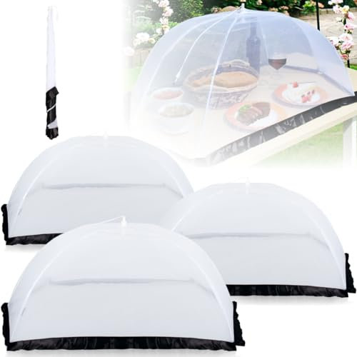 Stimo 3er Set extra große Abdeckhaube Fliegenhaube XXL 115cm Insektenschutz für Essen Lebensmittel Obst
