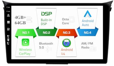MISONDA 2 DIN Android Car Radio para Hyundai i30 (2012-2016) Carplay Android Auto DSP WiFi RDS 4GB + 64GB