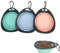 Taicols 3 Pièces Antidérapant Pliable Silicone Pet Bowl Chien Et Chat Voyage Sucker Gamelle Pliable pour Chien,Gamelles De Voyage en Silicone pour Animaux,avec Mousqueton (350ml)