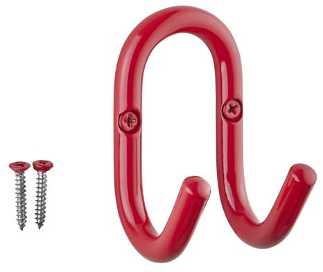 SOTECH Garderobenhaken FARA 88 x 51 mm Stahl Rot Kleiderhaken Wandhaken Jackenhaken Aufhänger