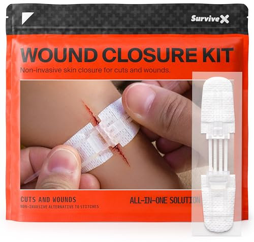 SurviveX Zipstitch Wound Closure Strips - Repair Wounds Without Stitches - Zipstitch Sutures - Laceration Closure Kit