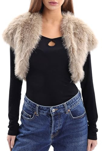 Amazhiyu Fell Brautjacke Kurz Braut Jacke Kunstpelz Bolero Kurzarm Damen