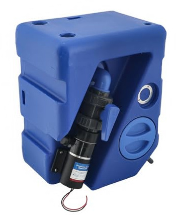 Abwassertank 40-105 l mit 12 V Pumpe, Schmutzwassertank Fäkalientank | ABS | Bruchfest | UV-beständig | Langlebig | Witterungsbeständig | Salzwasserbeständig | Für Camping | Länge: 500 mm