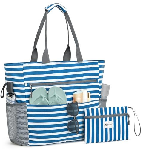 G4Free 50L Strandtasche 50L Familie & Badetasche Faltbar Groß/Wasserdicht/Leicht für Shopping Strandurlaub und Schwimmbäder