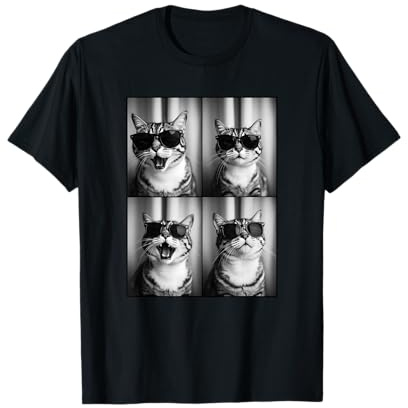 Lustige Katze Selfie Photobooth | Katze mit Sonnenbrille, Cat Laugh T-Shirt