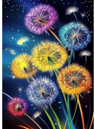 TOSTOG Diamond Painting für Erwachsene,Löwenzahn Diamant Painting Kits Full Drill Bilder 5D DIY Diamant Malerei Set 30x40cm für Wanddekor