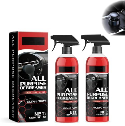 2PCS Car Interior Cleaning Spray,Multi-Purpose Cleaner,Strong Oil Stain Remover For Cars Interior And Exterior,Car Seat Cleaner,Removes Stuck-On Dirt,Fresh Scent,Save Time And Effort(120ml*2)