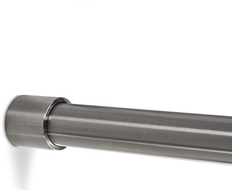 SOTECH Tringle de placard 800 mm avec 1 paire de roulements à tige tube (acier inoxydable brossé, rond Ø 25 mm) tringle de penderie roulements de tube de placard - pour une mise à niveau élégante de