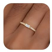 ZOERAY Ringe Gold für Damen Wasserfest mit Geburtsstein 18K Vergoldete Ring | Damenring Zirkonia,Stapelbare Rings mit Stein Amethyst Aquamarin,Edelstein Ringe Frauen, Verlobungsringe Geburtstag Geschenke