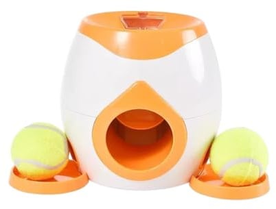 QUXVUIS Ballwerfer für Hunde, kabelloser Betrieb, breite Anwendung, abnehmbare Tabletts, ABS Ballwerfer, Spielzeug für den Innenbereich, energiesparend