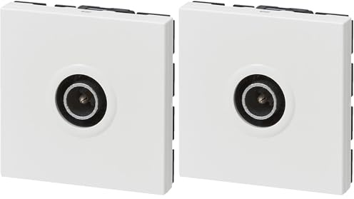 Legrand - Prise TV simple mâle Mosaic 2 modules - blanc (Lot de 2)