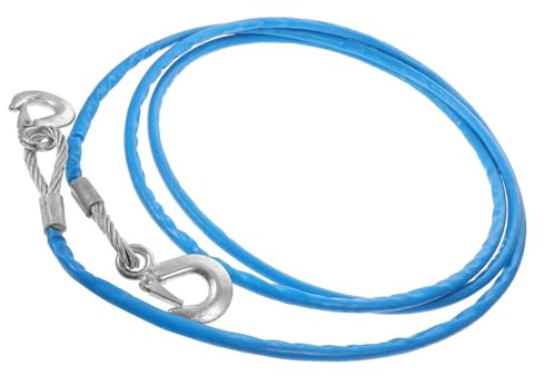 Yardwe Câble de Traction en Fil d'acier 5m avec Crochets, Corde de Remorquage Voiture Robuste 7 Tonnes, Sécurité Renforcée et Usage Pratique pour Remorquage Automobile