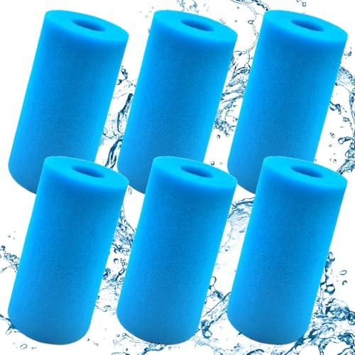 Éponge Filtrante Type A, 6 PCS Filtre Éponge Cartouche, Filtre Pompe Piscine, Éponges de Filtration de Type S1, Filtres en Mousse pour Spa, Filtres à Éponges pour Piscines, Spas, Aquariums(10×20cm)