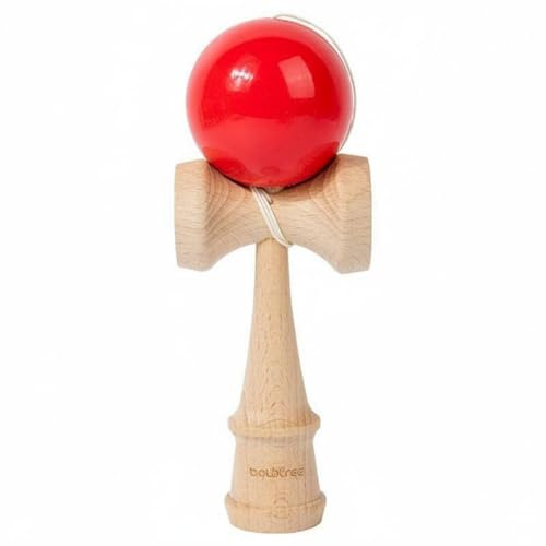 Qianly Jeu de Gobelet et Balle Traditionnel Jeu de Gobelet et Balle Coloré Jouet à Attraper la Balle pour Enfants, Débutants, Rouge, Grand 120G