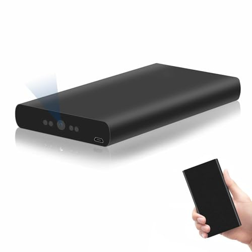 MDCGN 1080P Überwachungskameras Innen Mini Kamera Tragbares Ladegerät | Kleine Sicherheitskamera mit Bewegungserkennung, Nachtsicht, Aufnahmeschleife, 20 Stunden Laufzeit, Ohne WLAN, für Haus