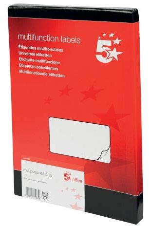 5 Star office 940429 99 x 57 mm Multipurpose Label - White (Pack of 100)