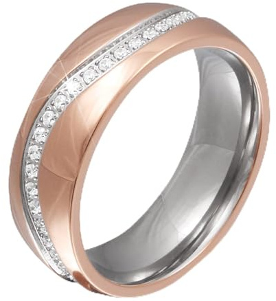 Juwelier Schönschmied - Damen Partnerringe Eheringe Freundschaftsringe Ginevera Edelstahl Zirkonia 255Dac