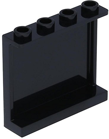 LEGO 10 x Verkleidung 1 x 4 x 3 mit Seitenverstärkung - Hohle Noppen Schwarz