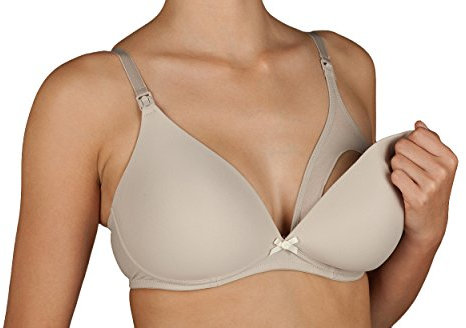 Selene Reggiseno Imbottito Allattamento Mamma Senza Ferretto con Comoda Apertura Coppa C Art. Alba (Tierra, 3)