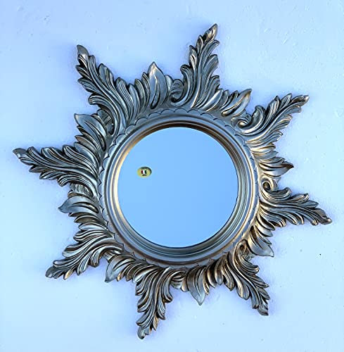 artissimo Wandspiegel Sonne Barock Antik Silber Spiegel Sonne 50cm Badspiegel Sun Mirror C495
