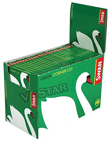 Full Box of SWAN REGULAR SIZE Rolling Papers (SWAN Green Regular - 100 Pack)