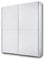 Stella Trading PULS Eleganter Kleiderschrank mit viel Stauraum - Vielseitiger Schwebetürenschrank in weiß, schachbrett weiß - 170 x 195 x 58 cm (B/H/T)