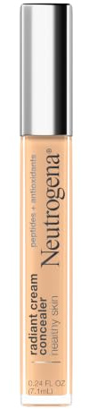 Neutrogena Healthy Skin Radiant Brightening Cream Concealer with Peptides & Vitamin E Antioxidant,Lightweight Perfecting Concealer Cream,Non-Comedogenic,Sugar Light 03 with warm undertones,0.24 oz