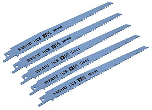 Sealey SRBS811D 200mm 6tpi Reciprocating Saw Blade Clean Wood - Pack of 5