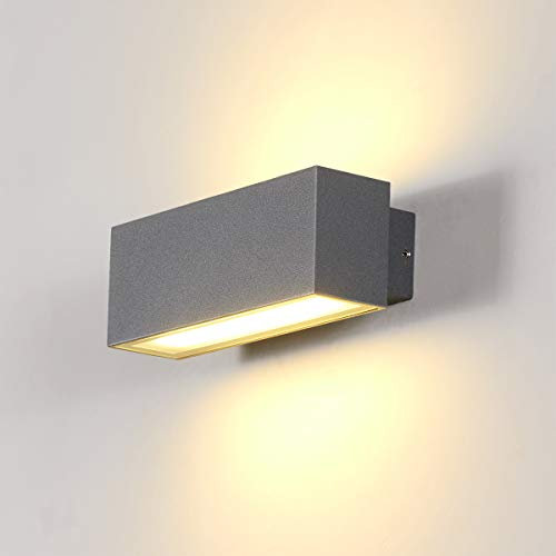 Dr.lazy 12W LED Wandleuchte Außenwandleuchte, Wasserdichte IP65 Wandbeleuchtung, LED Außenwandleuchten, Außenlampe Wandlampe, Innen/Außen, Gartenleuchte …
