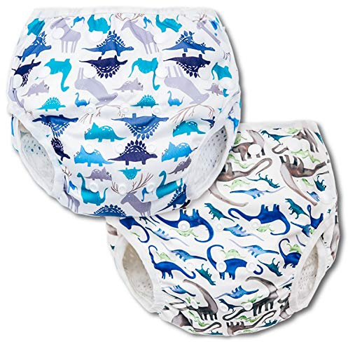 Joyo roy Reusable Swim Diapers 2pcs Snap One Size 4 Swim Diapers Size 6 Toddler Swimming Diaper Size 4 Easy-Wash Waterpeoof Reusable Baby Swim Diaper Baby Beach Essentials for Swimming Lessons