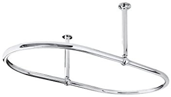 Luxury Tringle à rideau de douche ovale pour salle de bain Chromé 1100 x 640 mm