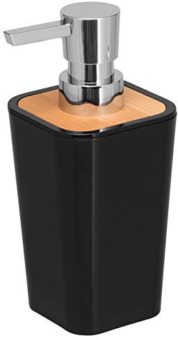 bremermann Seifenspender Calvi aus Bambus und Kunststoff // Füllmenge 320 ml (schwarz)