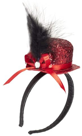 W WIDMANN MILANO Party Fashion - Haarreif mit Minizylinder, Minihut mit Schleife, Accessoire für Faschingskostüme