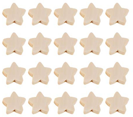 ULTNICE 50 StüCk Holzperlen Sternform FüR Diy Bastelprojekte Schmuckherstellung ArmbäNder Und Kreative Dekorationen