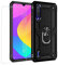 JOYTAG Funda para Xiaomi Mi 9 Lite，Carcasa +Cristal Templado Silicona TPU 360 Grados Anillo Giratorio magnético Soporte Caja del teléfono del Coche-Negro