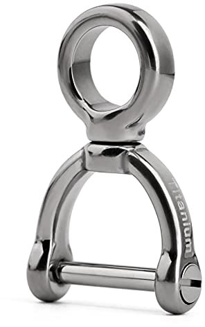 TISUR Titan Swivel D-Ringe mit Schraube Schäkel Hufeisen U Form Schlüsselanhänger DIY mit Drehgelenk Leder Handwerk Geldbörse 1 Stück, silber, Small