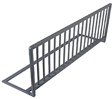 Safetots Schmaler Holzbettschutz für Babybetten, Grau, 38cm hoch x 90cm breit, Bettgitter, Sicheres Kinderbettgeländer, Vormontiert, Einfache Installation