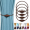 Pretty Jolly Magnetische Vorhang-Raffhalter, handgefertigt, gewebt, Seil, Vorhanghalter, praktisch, dekorativ, kegelförmig, Raffhalter für Zuhause und Büro, Fenstervorhänge (Deep Coffee), 4 Stück