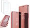 Ttianfa Case for Iphone 8 cover Mirror Flip Case,Screen protection film Protective 360 Function Stand Shockproof Platin Clear View PU TPU Case flip mirror Compatible for Iphone 8,Rose gold