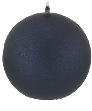 Kugelkerzen Blueberry Blau mit Metalleffekt (Metallic Matt), Ø 10 cm, 6 Stück