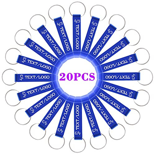 Apribottiglie Portachiavi Personalizzato Con Incisione Nome Logo Birra Portachiavi Apribottiglie Personalizzabile per Bomboniera Matrimonio, Blu, 20 Pezzi