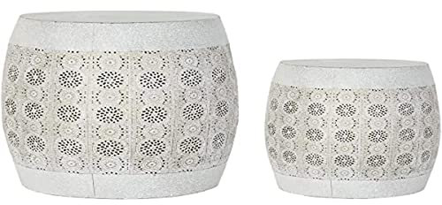 Home Decor Dkd Beistelltisch aus Metall (2 Stück) (40 x 40 x 42 cm) (30 x 30 x 34 cm)